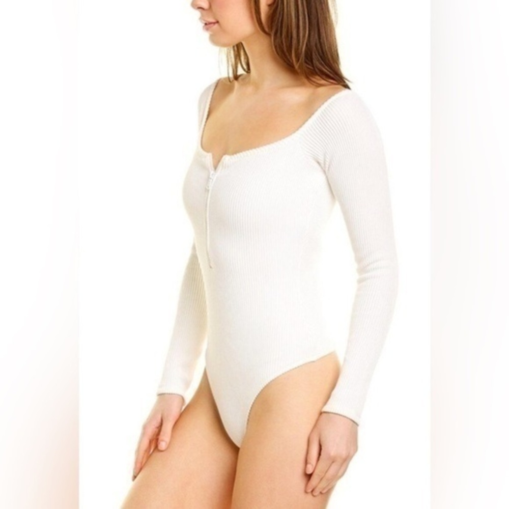 3/$30 _ GOOD AMERICAN | 1/2 Zip Bodysuit ribbed long sleeve size 7 = US size 4X